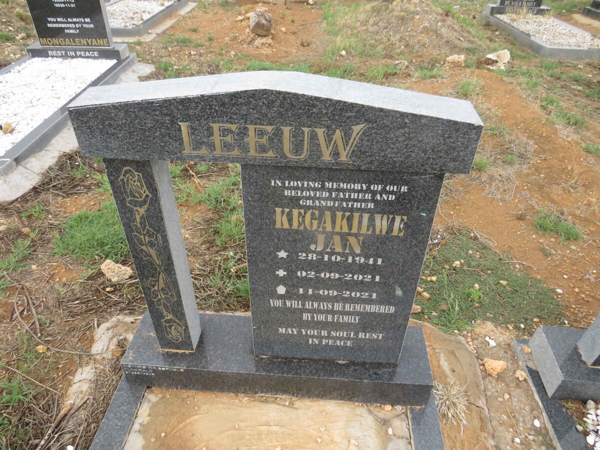 LEEUW Kegakilwe Jan 1941-2021