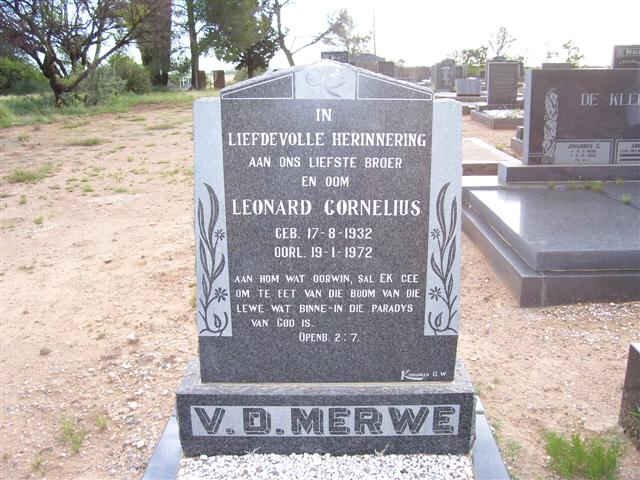 MERWE Leonard Cornelius, v.d. 1932-1972