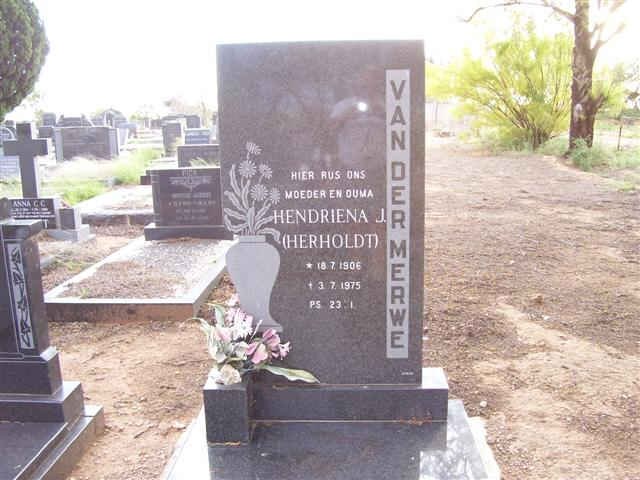 MERWE Hendriena J., van der nee HERHOLDT 1906-1975