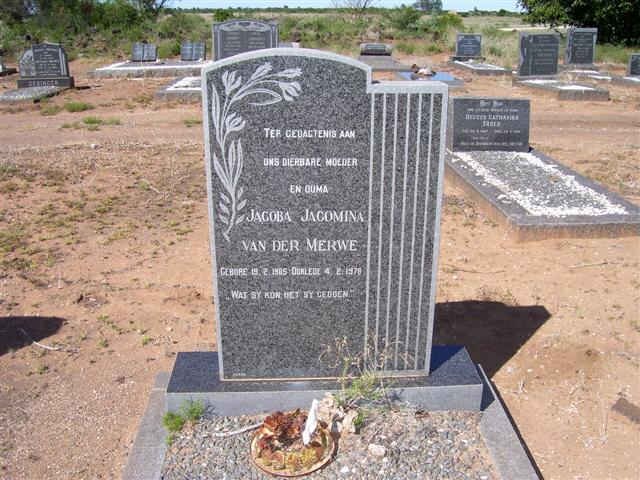 MERWE Jacoba Jacomina, van der 1905-1978