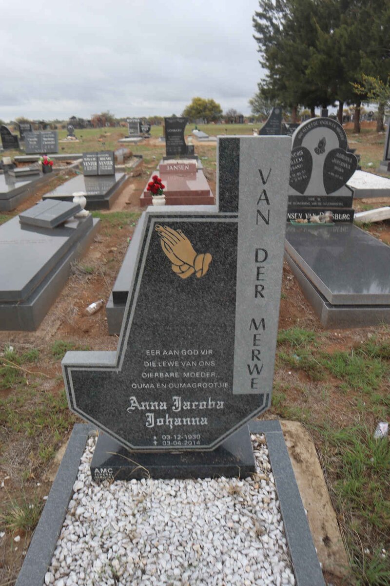MERWE Anna Jacoba Johanna, van der 1930-2014