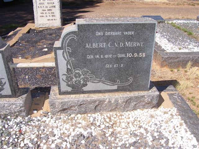MERWE Albert C., v.d. 1872-1958