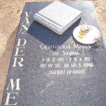 MERWE Gertruida Maria, van der nee STORK 1907-1997