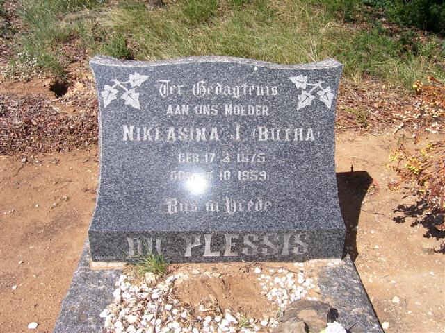 PLESSIS Niklasina J., du nee BOTHA 1875-1959