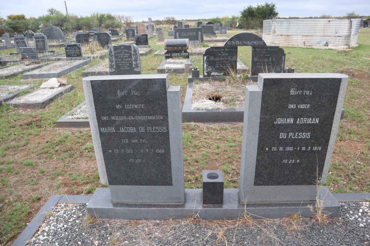 PLESSIS Johann Adriaan, du 1910-1976 & Maria Jacoba VAN ZYL 1913-1969