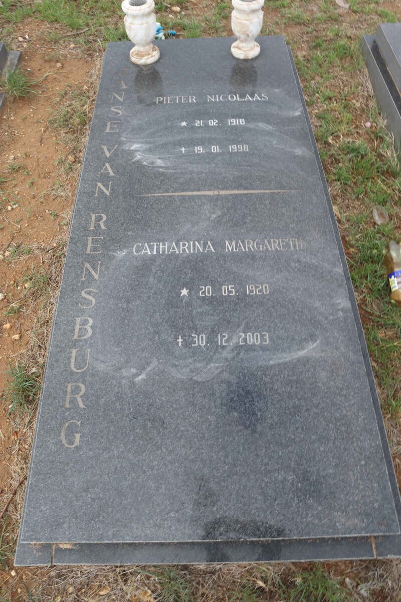 RENSBURG Pieter Nicolaas, Janse van 1918-1998 & Catharina Margaretha 1920-2003