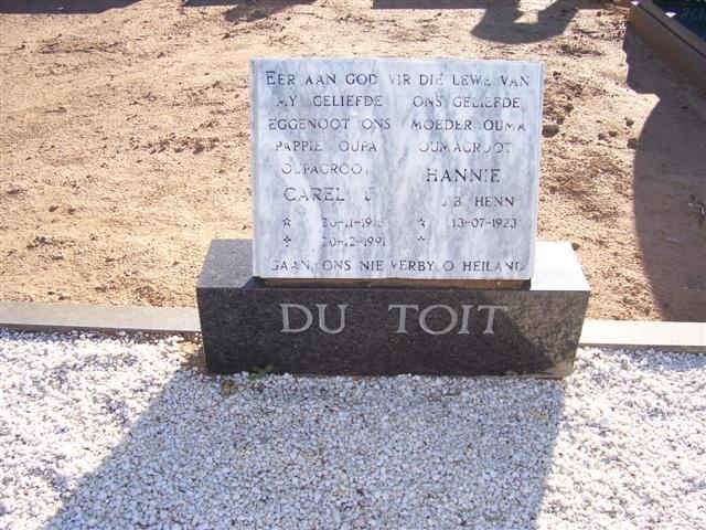 TOIT Carel, du 1918-1991 & J.B. HENN 1923-
