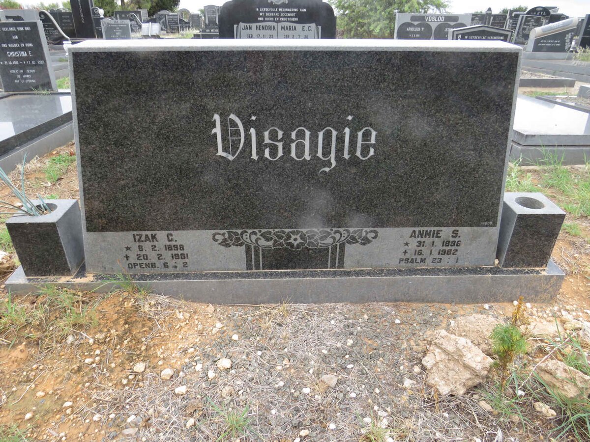 VISAGIE Izak C. 1898-1981 & Annie S. 1896-1982