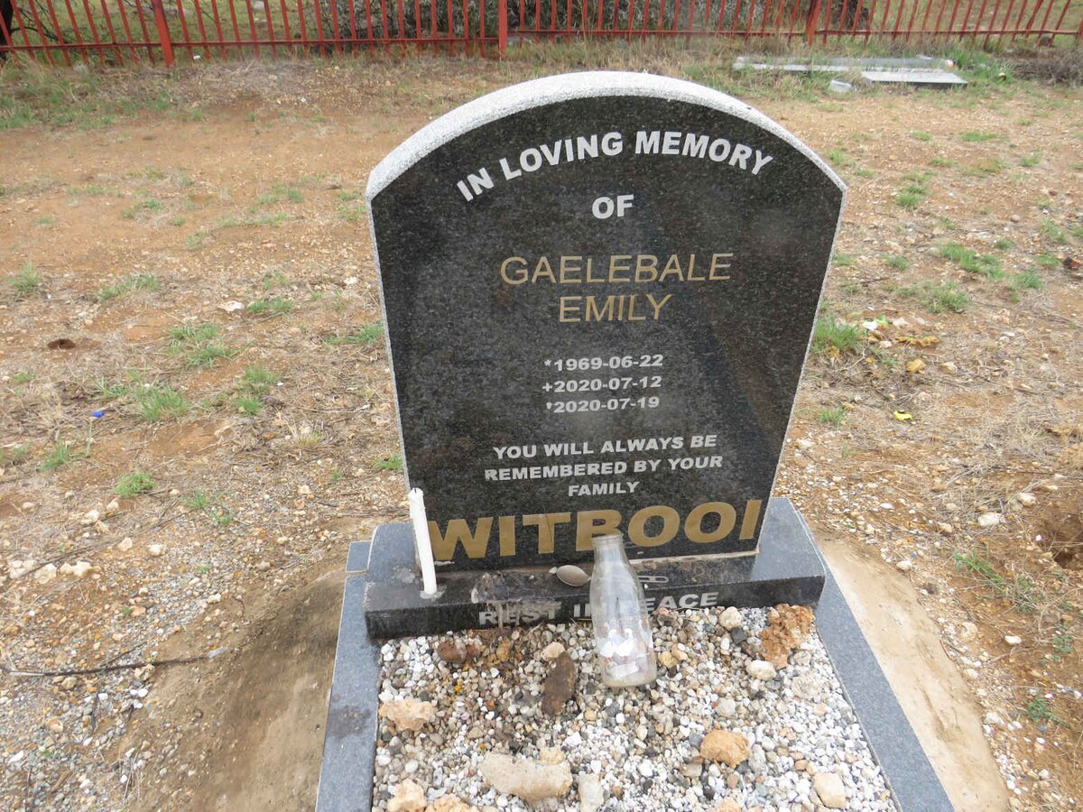 WITBOOI Gaelebale Emily 1969-2020