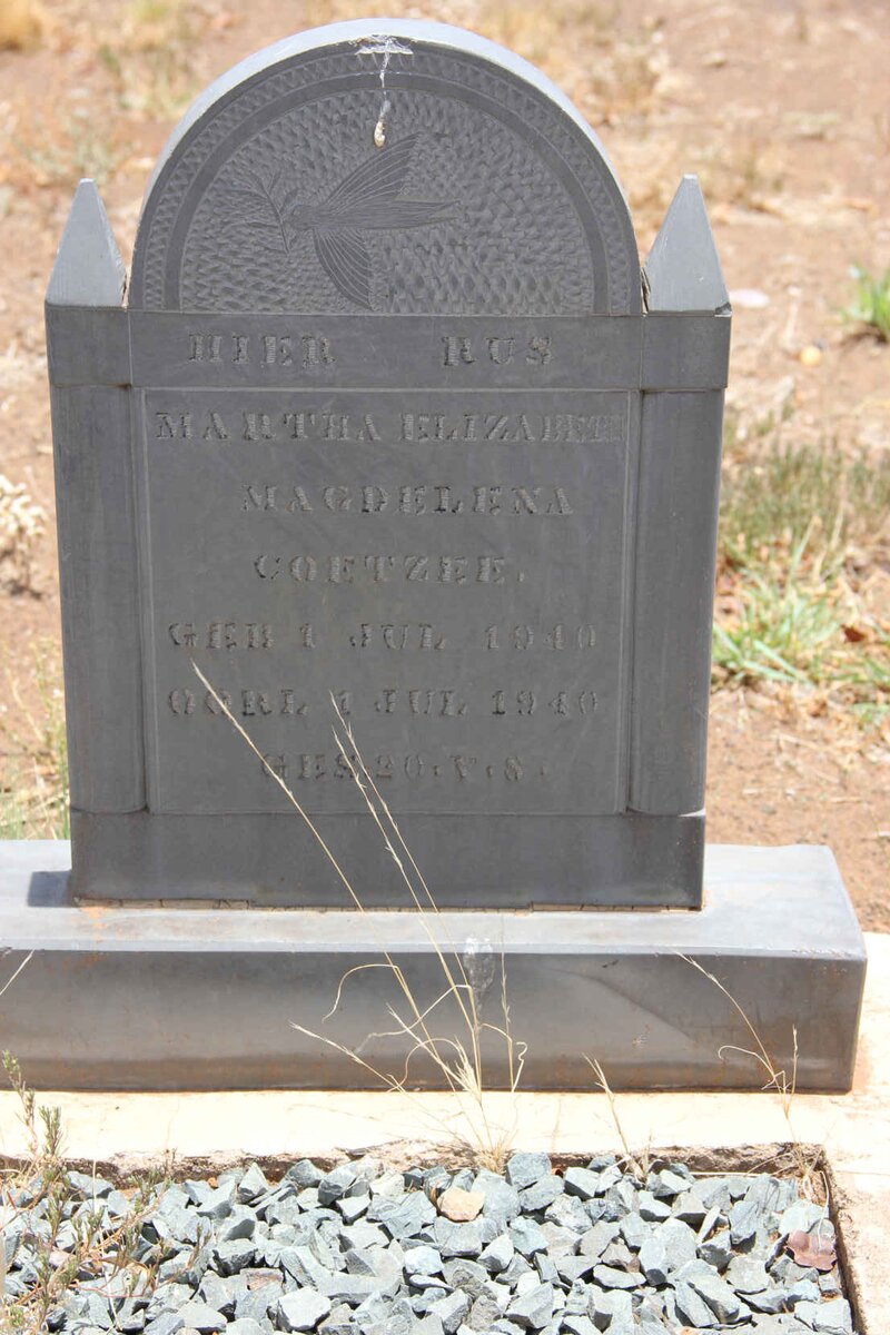 COETZEE Martha Elizabeth Magdelena 1940-1940