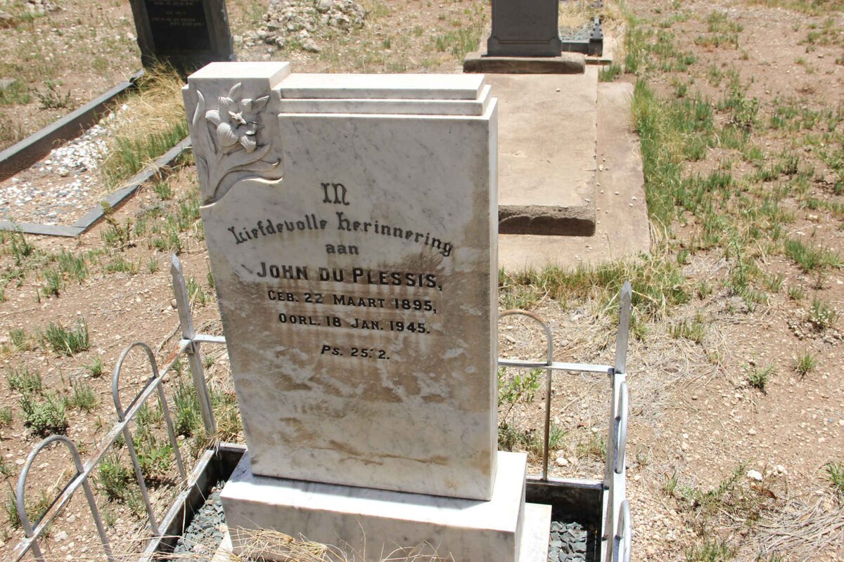 PLESSIS John, du 1895-1945