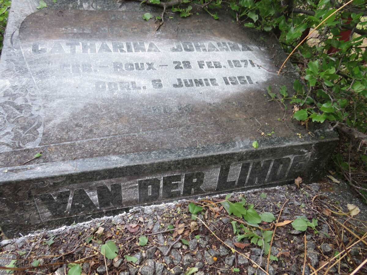 LINDE Catharina Johanna, van der nee ROUX 1871-1951