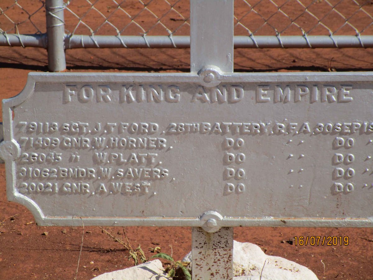 09. Memorial plaque - 28th Battery R.F.A.  30.09.1901