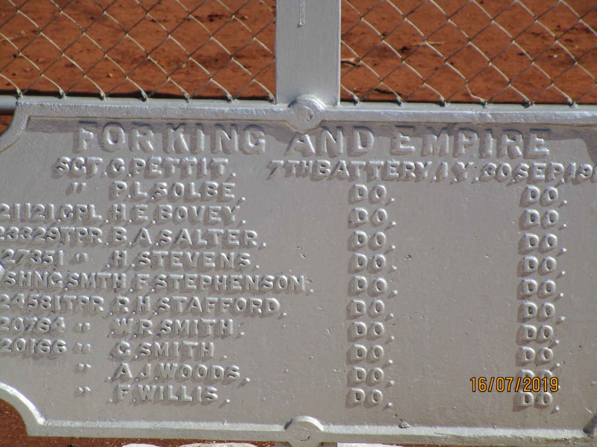 11. Memorial plaque - 7th Battery I.Y.   30.09.1901