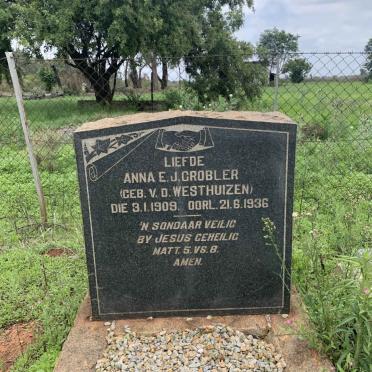 GROBLER Anna E.J. nee V.D. WESTHUIZEN 1909-1936