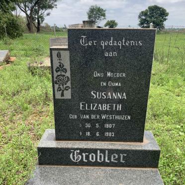GROBLER Susanna Elizabeth nee VAN DER WESTHUIZEN 1907-1983