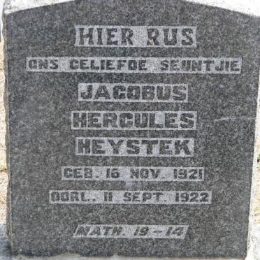 HEYSTEK Jacobus Hercules 1921-1922