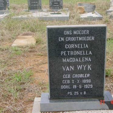 WYK Cornelia Petronella Magdalena, van nee GROBLER 1898-1929