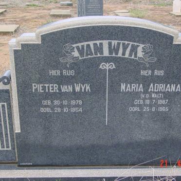 WYK Pieter, van 1879-1954 &amp; Maria Adriana V.D.WALT 1887-1965