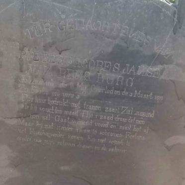 RENSBURG Pieter Jacobes, Janse van -1910