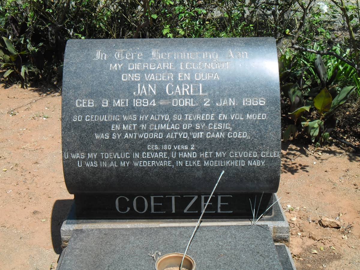 COETZEE Jan Carel 1894-1966