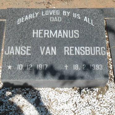 RENSBURG Hermanus, Janse van 1917-1993