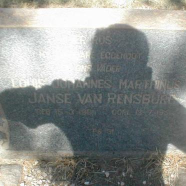 RENSBURG Louis Johannes Marthinus, Janse van 1881-1951