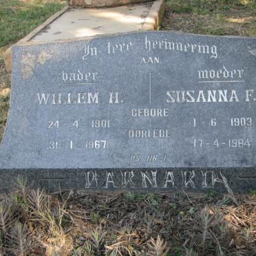 BARNARD Willem H. 1901-1967 &amp; Susanna F.M. 1903-1984