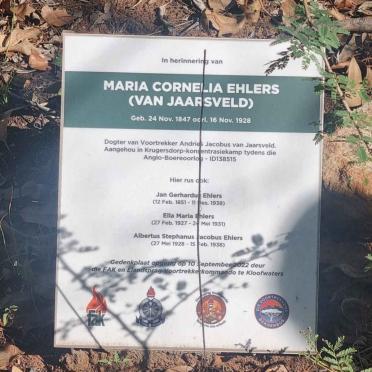 EHLERS Maria Cornelia nee VAN JAARSVELD 1847-1928