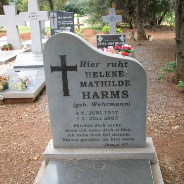 HARMS Helene Mathilde nee WEHRMANN 1917-2003