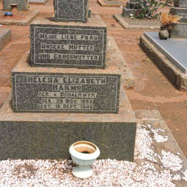 HARMS Helena Elizabeth nee V. SCHALKWYK 1892-1949