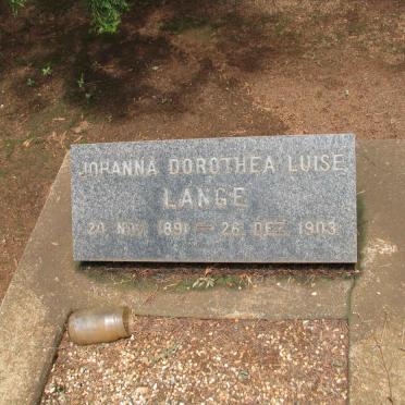 LANGE Johanna Dorothea Luise 1891-1903