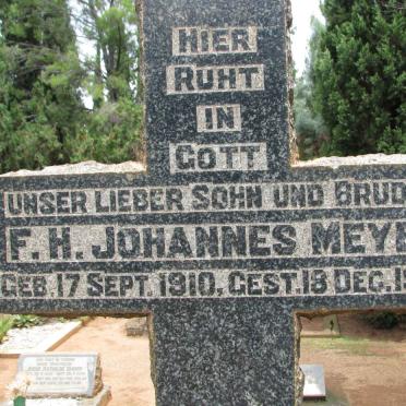 MEYER F.H. Johannes 1910-1927