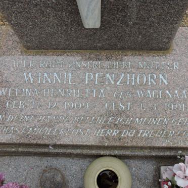 PENZHORN Welina Henrietta nee WAGENAAR 1909-1991