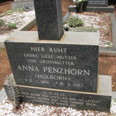 PENZHORN Anna nee HOLBORN 1896-1983