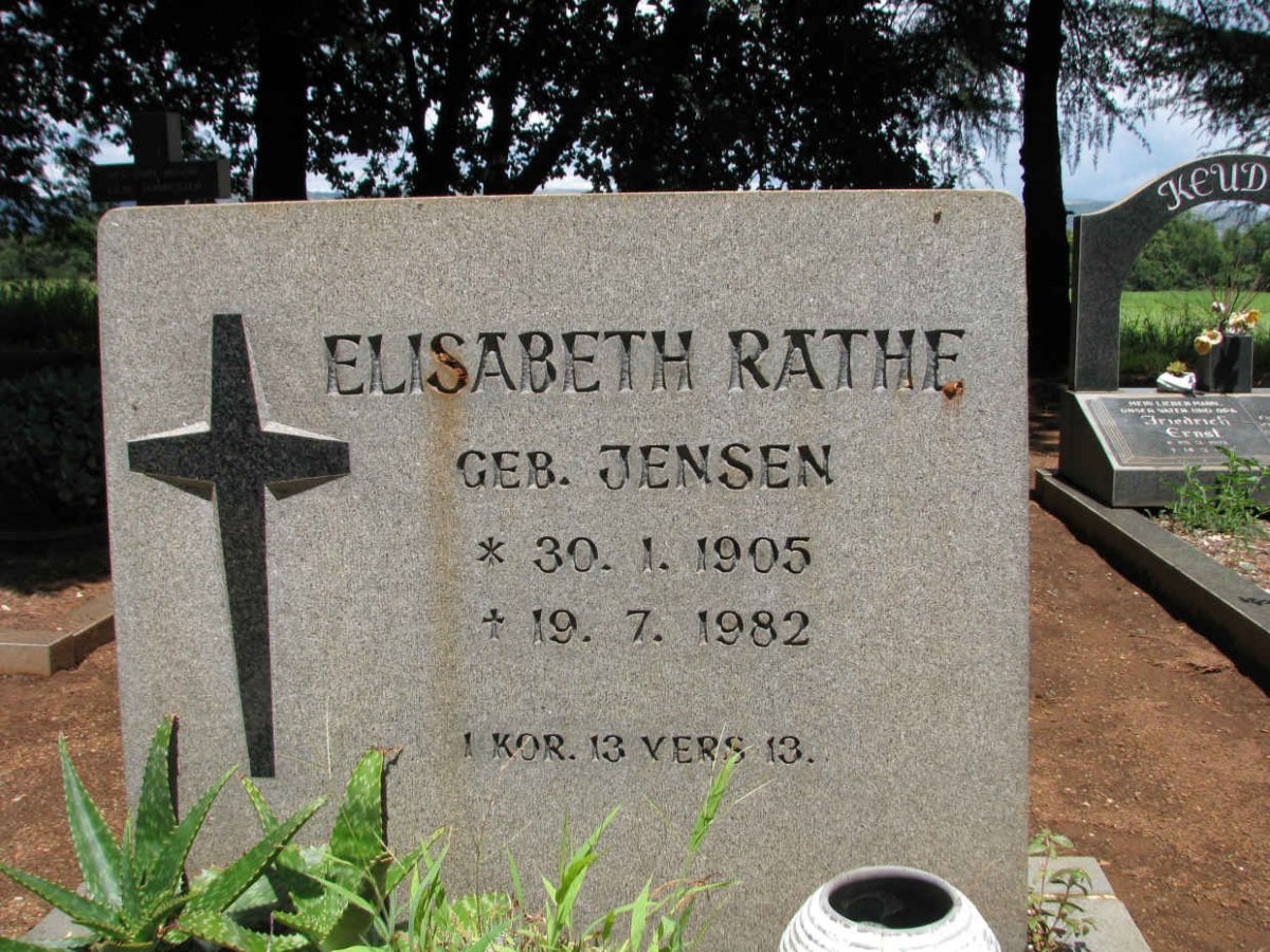 RATHE Elisabeth nee JENSEN 1905-1982