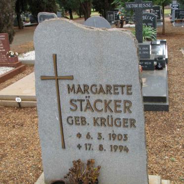 STACKER Margarete nee KRUGER 1903-1994