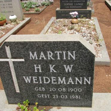 WEIDEMANN Martin H.K.W. 1900-1981