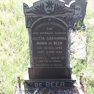 BEER Aletta Catharina Maria, de 1892-1944