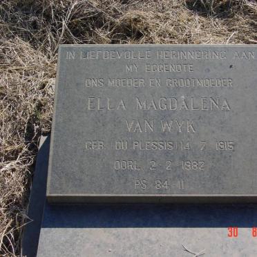 WYK Ella Magdalena, van nee DU PLESSIS 1915-1982