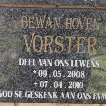 VORSTER Bewan Hoven 2008-2010