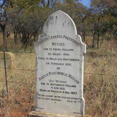MEYJES Foscus Leonard, POSTHUMUS 1841-1912 &amp; Aaltje WADMAN 1851-1927