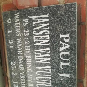 VUUREN Paul J., Jansen van 1931-2012