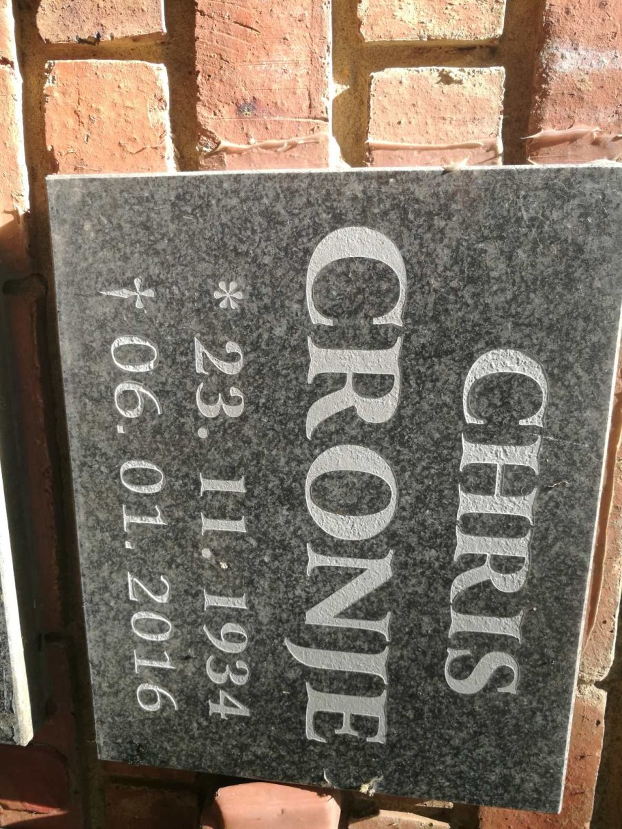 CRONJE Chris 1934-2016