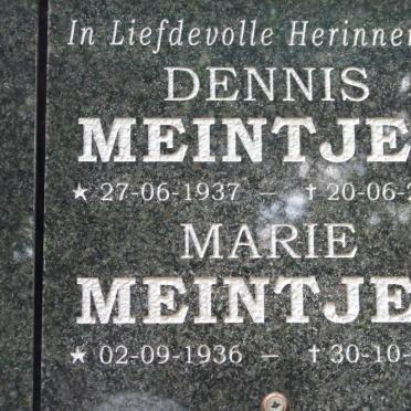 MEINTJES Dennis 1937-2007 &amp; Marie 1936-1994