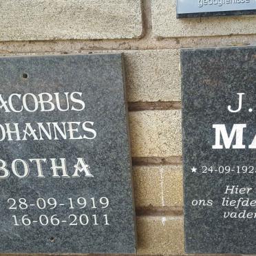 BOTHA Jacobus Johannes 1919-2011 :: MARX J.T.J. 1925-2000