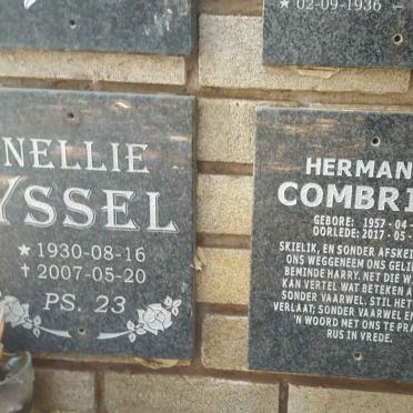 YSSEL Nellie 1930-2007 :: COMBRINK Hermanus 1957-2017