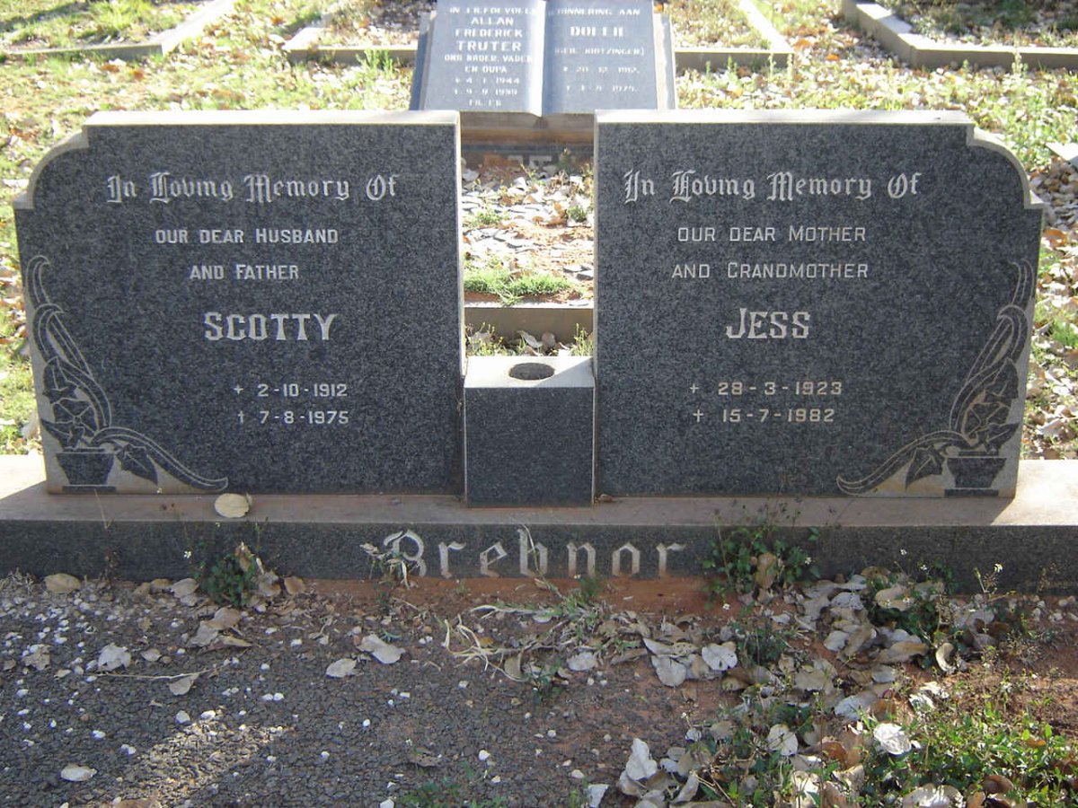 BREBNOR Scotty 1912-1975 &amp; Jess 1923-1982