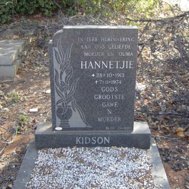 KIDSON Hannetjie 1913-1974