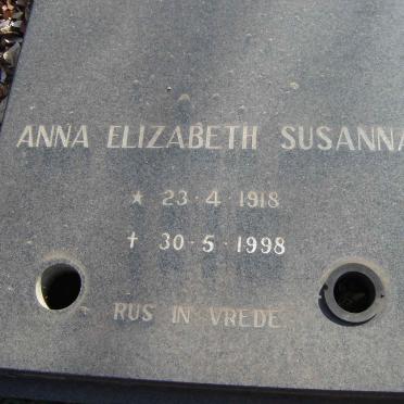 NORTJE Anna Elizabeth Susanna 1918-1998